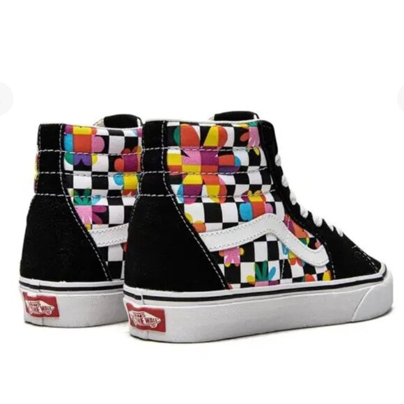 Vans Sk8-hi Floral Checkerboard High Top Sneakers - Size EU 37 - Picture 3 of 9